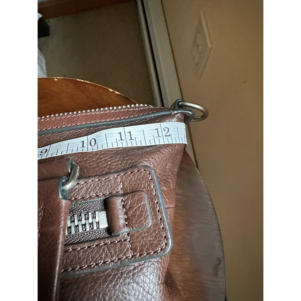 Fossil Dawson Brown Pebbled Leather Satchel Crossbody Bag - Picture 8 of 11